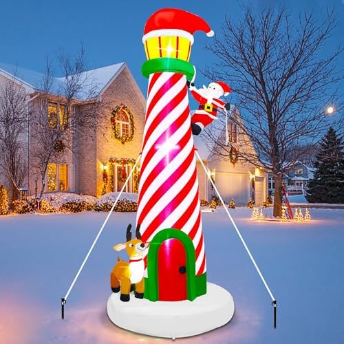 Lulu Home 10FT Christmas Inflatable Decoration, Lighthouse Style