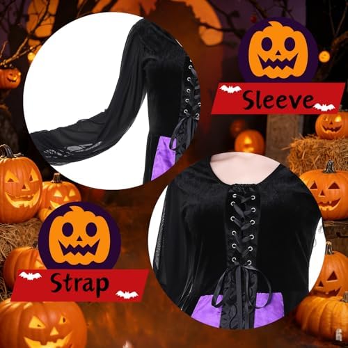 Colorful House Women Wicked Witch Costume Dress with Hat for Halloween
