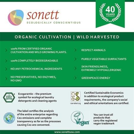 Sonett Organic Dishwashing Liquid Organic 100% Biodegradable Lemon, 10 Fl.Oz (Pack of 6)