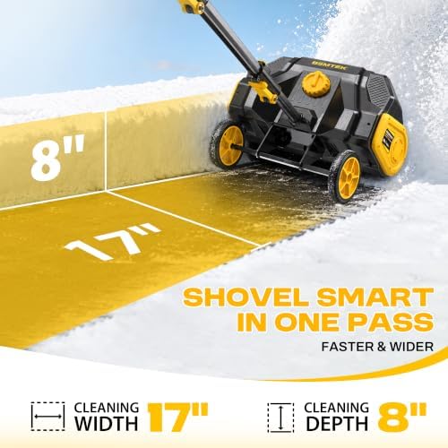 40V Cordless Snow Shovel, 17" Brushless Electric Snow Blower