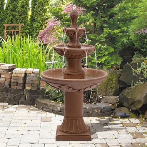 3-Tiers 48.4" H Italian Outdoor Water Fountains Feature Garden Decor