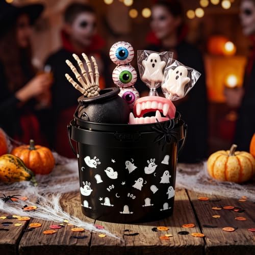 30 Pack 50 oz Halloween Trick or Treat Bucket Bulk