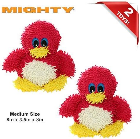 MIGHTY® 2 Pack Microfiber Medium Penguin Dog Toys | Ultra Durable Plush Toy with Multiple Layers & Reinforced Seams , Washable and Floats , Mighty® Construction