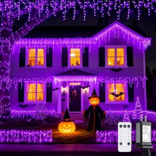 JMEXSUSS Purple Halloween Lights Outdoor, 800 LED
