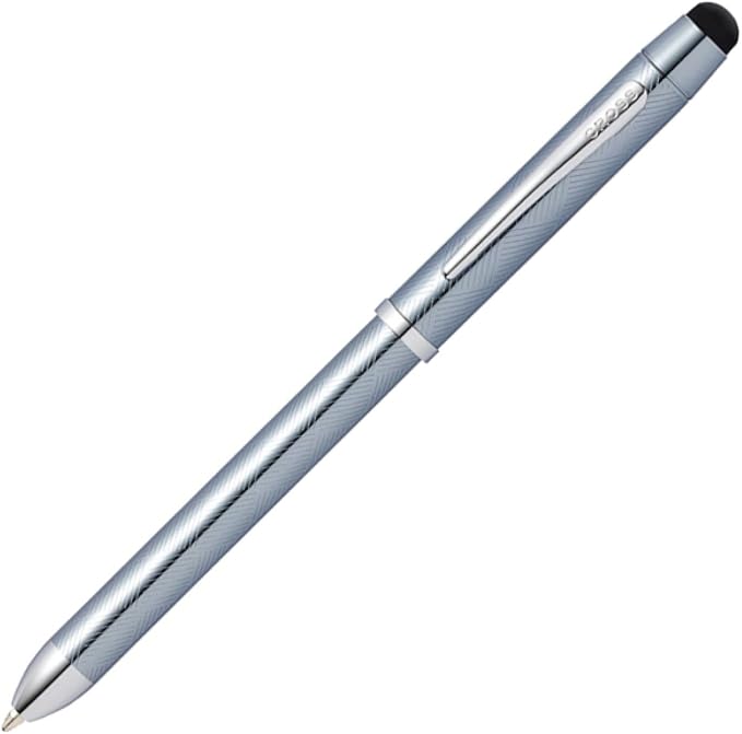 Cross Tech3+ Engraved Refillable Multi-Function Ballpoint Pen with Stylus, Medium Ballpen And Pencil, Includes Premium Gift Box - Frosty Steel