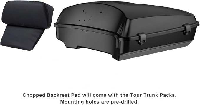 Advanblack 2024 Road Glide Razor Tour Trunk Pack Compatible with Road King FLHR Street Glide FLHX Road Electra Glide 2014-2025 Mounting Rack, Backrest & Stitching Liners (Whiskey Fire)