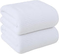 JML Bath Towels Set with Hook, 2 Pack, 30" x 60" | Microfiber, Lint Free, Oversized, Soft, Super Absorbent, Fast Drying, Use for Sport, Fitness, Yoga, Diamond Cross Grid White