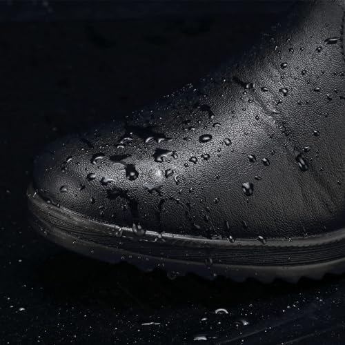 Womens Snow Boots Leather Winter Warm Boots Platform Ankle Booties