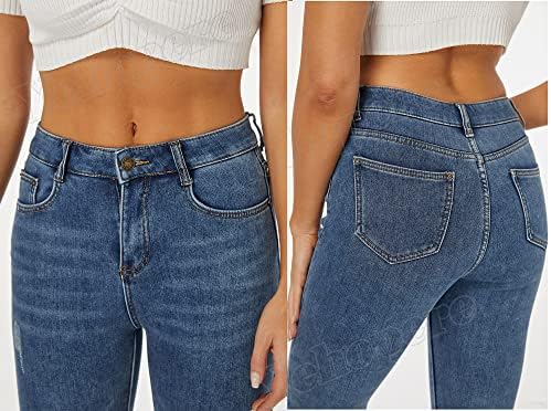 Yehopere Women's Winter Fleece Lined Jeans Slim Fit Warm Skinny High Waist Denim Jean