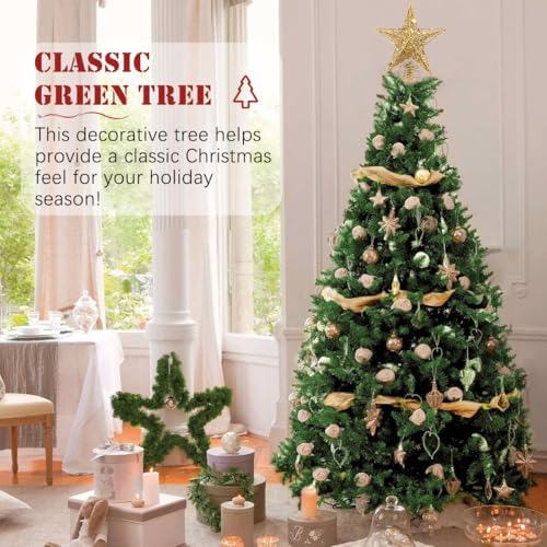 4FT Green Christmas Tree Small Artificial Spruce 450 PVC Branch Metal Stand