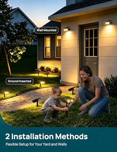 Linkind Solar Lights Outdoor Waterproof LED Spotlights Warm White 8 Pack