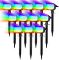 WENATY Solar Spot Lights Outdoor Spotlight Christmas 12 Pack Color Changing