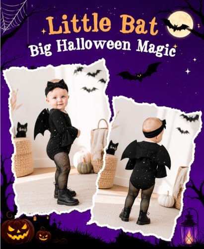 Halloween Baby Bat Costume for Toddler Girl Kids Halloween Party Outfit