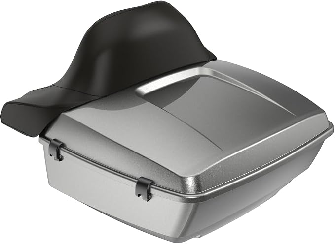 Advanblack 2025 RG Tour Trunk Pack Mercury Silver King Tour Trunk Pack+Wrap-Around Backrest Pad Fits For Harley Touring CVO Road King Street Glide Electra Glide Ultra Limited 1997-2025