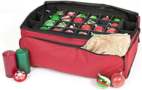 Christmas Ornament Storage Box, 72 (3") Ornaments Plus Extra Side Pockets