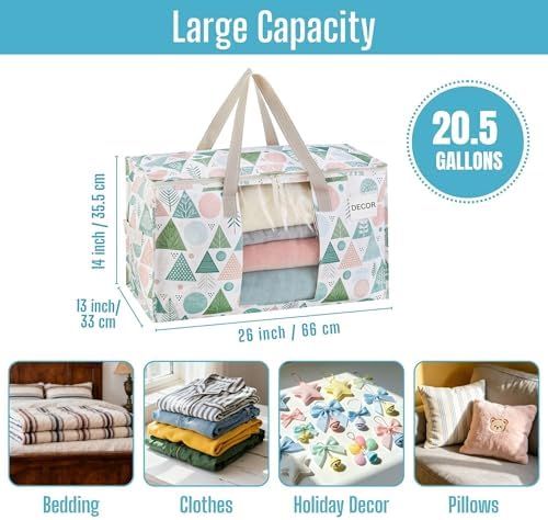VENO Moving Bags, Christmas Storage Bags, Pastel Forest, 6 Pack