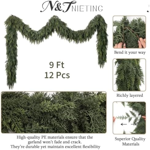 12pcs 9Ft Christmas Cedar Garland