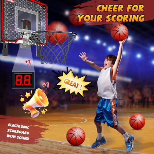 HopeRock Indoor Basketball Hoop for Kids, Mini Hoop Over the Door