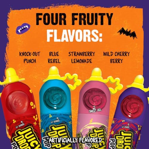 Juicy Drop Sweet & Sour Lollipop Variety Party Pack - 21 Count Sweet Lollipop Suckers & Sour Gel in Assorted Fruity Flavors - Fun Candy For Birthdays And Parties - Candy Variety