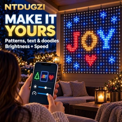 Christmas LED House Net Smart Outdoor Wall Curtain Light Animated Display