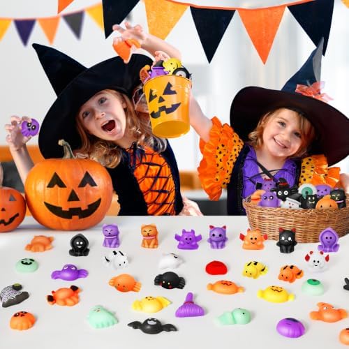 AuroTops 60PCS Halloween Squeeze Toys for Kids, Halloween Party Favors