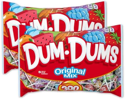 Dum Dums Original Mix 600 Count – All-Time Classic Flavors – Lollipops Bulk, Bulk Suckers, Lollipops Individually Wrapped – Halloween Suckers for Trick-or-Treating