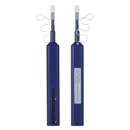 Xunsomten- 5 PCS Fiber Optic Cleaner Pen, LC/MU 1.25mm Ferrules Fiber Cleaning Pen Connector Clean, More Than 800+ Times, Fiber End Face Cleaner Tools, Includes Dust Caps