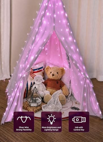 Brightown 300 LED Fairy Curtain Lights, 9.8ft x 9.8ft Curtain String Lights