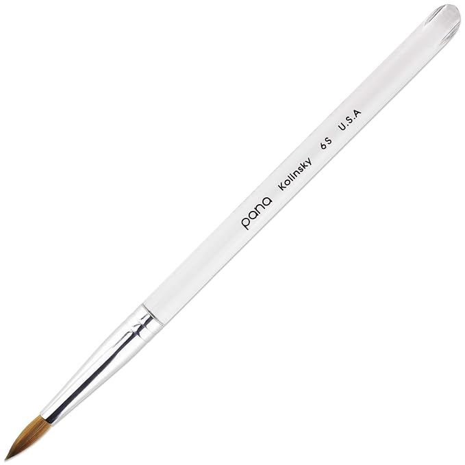 pana Finest Kolinsky 100% Pure Kolinsky Acrylic Nail Brushes (Round Shape) (Size # 6)