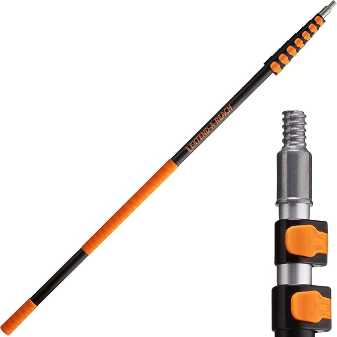 5-30 ft Long Telescopic Extension Pole // Multi-Purpose Extended Pole with Universal Twist-on Metal Tip // Lightweight and Sturdy // Best Telescoping Tool for Painting, Dusting and Window Cleaning
