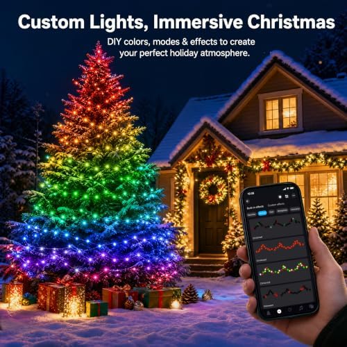 TW SHINE 66FT Smart Color Changing Christmas Halloween Lights Connectable