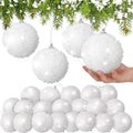 Lyrow 24 Pcs 4" Christmas Ball, White
