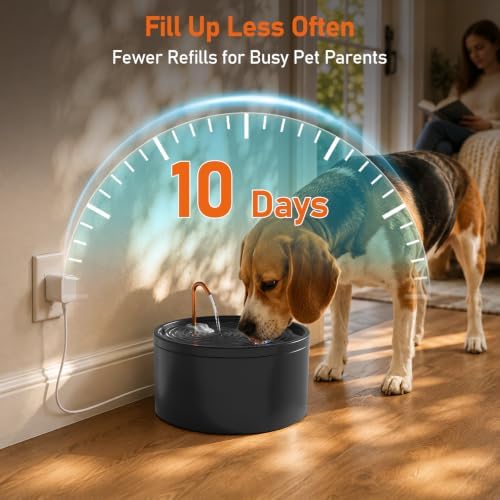 DOOOB Ceramic Dog Water Fountain, 4L/135oz Ceramic Cat Water Fountain