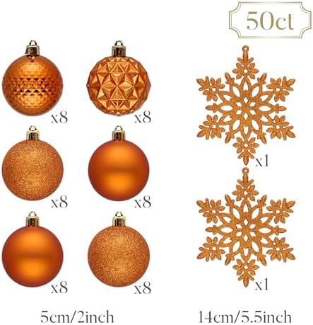 Valery Madelyn 50ct Christmas Tree Decorations Ball Ornaments 2 Inches