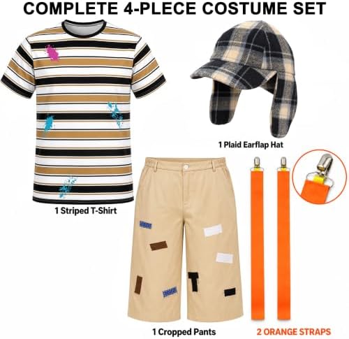 Halloween Costumes Men Mexican Comedy Outfit with T-shirt Pants Hat