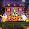 8FT Halloween Inflatable Decoration Ghost Pumpkin Band Decorations Outdoor Holiday Decor,LED Lights Blow Up Halloween Yard Decorations,Inflatables Outdoor for Holiday Garden Yard Lawn Décor