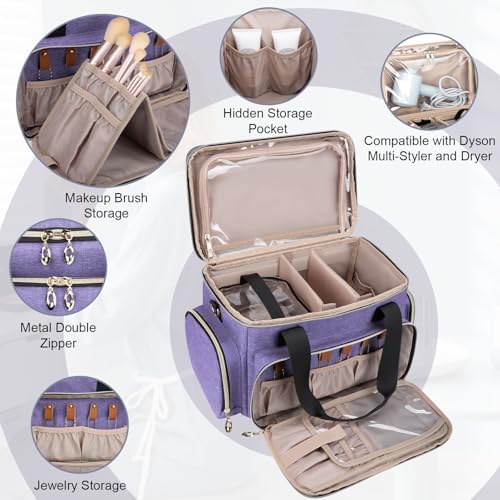 GDNasist Large Makeup Bag, Portable Travel Makeup Bag Organizer