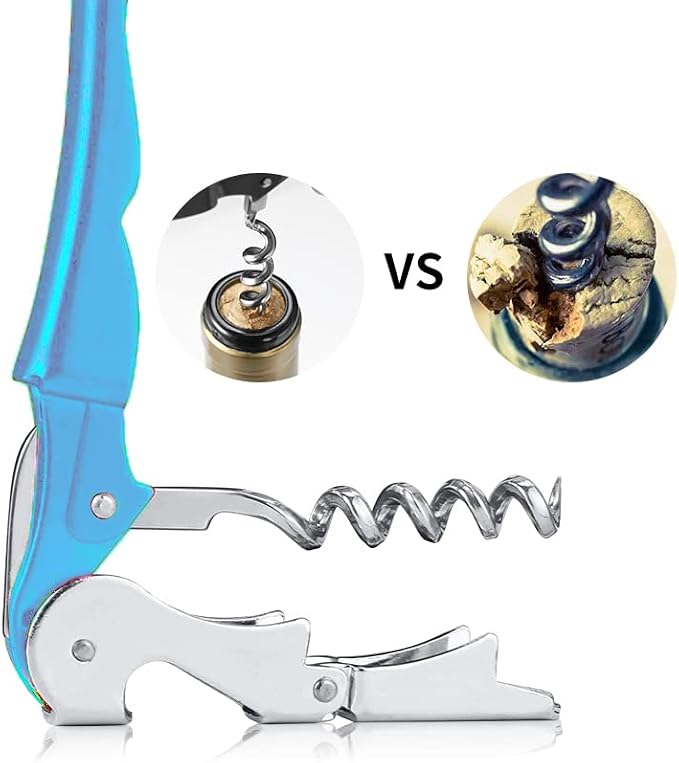 Professional Waiter Corkscrew Wine Openers Set(2PCS), Heavy Duty Stainless Steel Hinges Wine Key for Restaurant Waiters, Sommelier, Bartenders