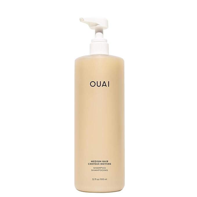 OUAI Medium Hair Shampoo - Salon Size Hydrating Shampoo for Medium Hair - Nourishes, Strengthens, Reduces Breakage and Adds Shine - Coconut Oil, Babassu and Keratin - Sulfate Free, 32 Oz