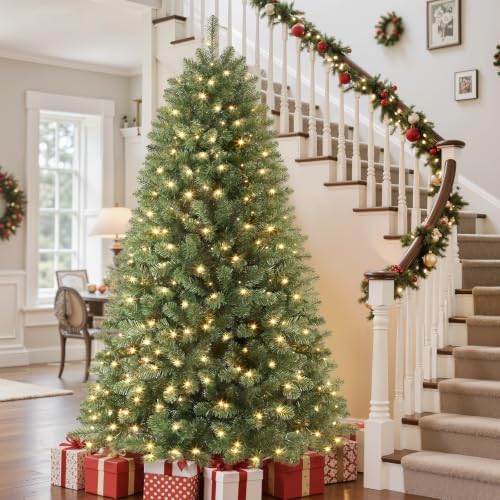 SHareconn 8ft Prelit Artificial Classic Spruce Christmas Tree