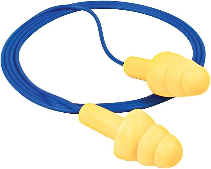 3M 3404004 E·A·R UltraFit Earplugs, Corded, Premolded, Yellow, 100 Pairs