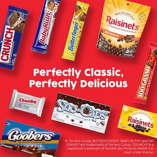 Butterfinger, CRUNCH, Baby Ruth, 100 Grand, Kinder Bueno, Kinder Chocolate, Halloween Candy Fun Size, 130 Minis, 36.9 oz (Pack of 2)