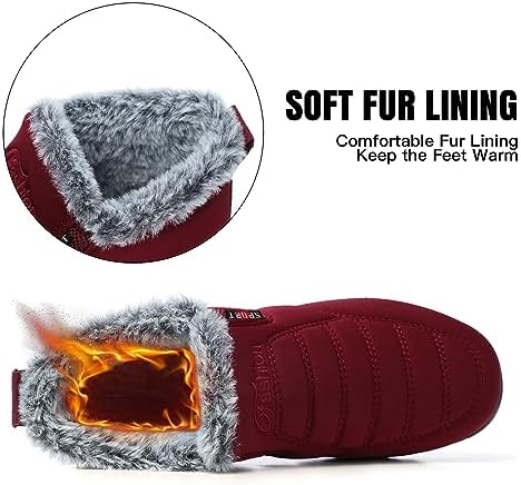 SHIBEVER Snow Boots For Women Warm: Winter Comfortable Non Slip Ankle Boot