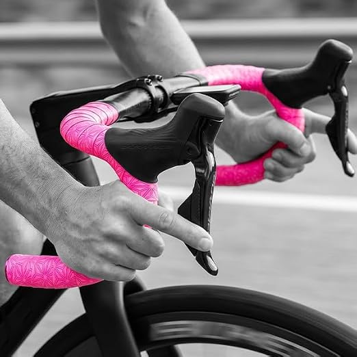 Supacaz Super Sticky Kush Gravel Bar Tape - Cycling Road Bike Handlebar Grip Tape Wrap (Neon Pink)