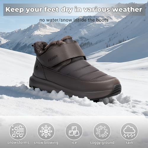 FitVille Snow Boots for men Winter Shoes Fur Lining Waterproof Extra Wide Boots for Men Heat Lock Technology for Outdoor