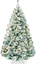 Best Choice Products Pre-Lit Sage Green Christmas Tree, 4.5ft Artificial Flocked Full Fir Tree, Holiday Decoration w/ 200 Lights, 400 Branch Tips