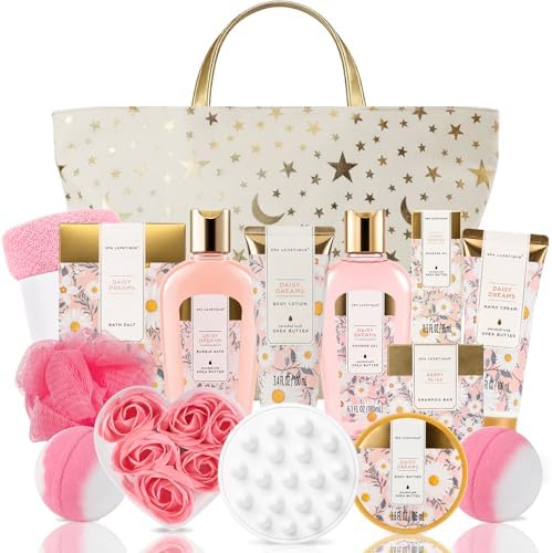 Spa Luxetique Daisy Dream 15pc Spa Gift Baskets Gifts for Women