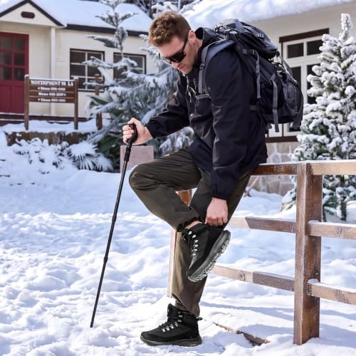FitVille Extra Wide Winter Boots for Men, Water Repellent Snow Boots