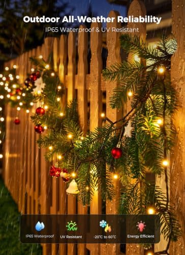 6 Pack 600 LED Solar Christmas Lights Outdoor Waterproof, Warm White 240 FT