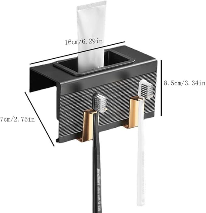 Toothbrush Rack Modern Light Luxury Wall Mounted Toothbrush Holder for Razor Holder Bathroom Storage Toothbrush Holder Makeup Holder Bathroom Toothbrush Holder(A)